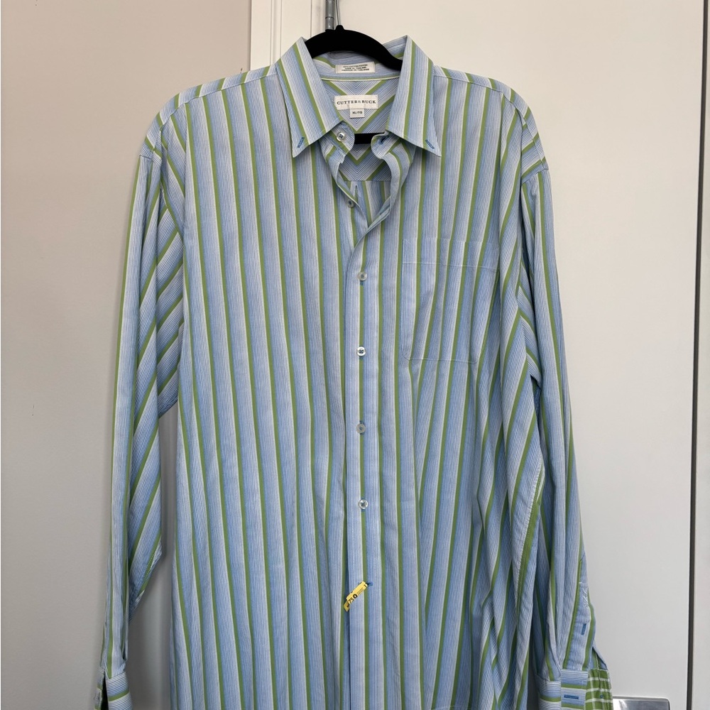 Cutter & Buck Casual Button Down Shirt in Blue and Green